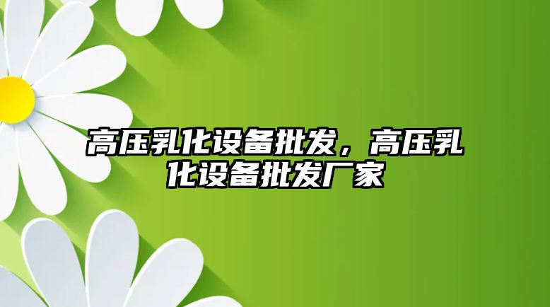 高壓乳化設備批發，高壓乳化設備批發廠家