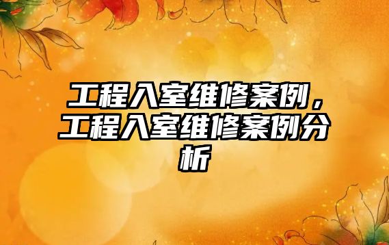 工程入室維修案例，工程入室維修案例分析