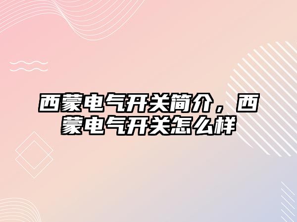 西蒙電氣開關簡介，西蒙電氣開關怎么樣