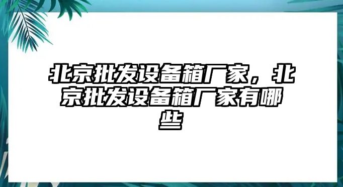 北京批發設備箱廠家，北京批發設備箱廠家有哪些