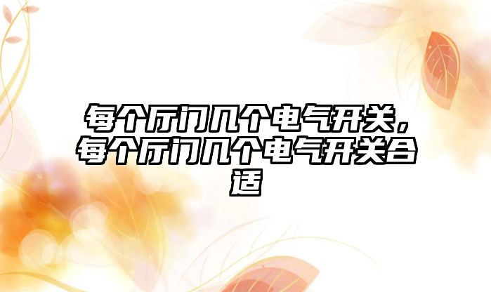 每個廳門幾個電氣開關，每個廳門幾個電氣開關合適