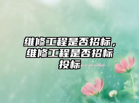 維修工程是否招標，維修工程是否招標投標