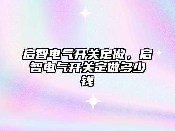 啟智電氣開關定做，啟智電氣開關定做多少錢