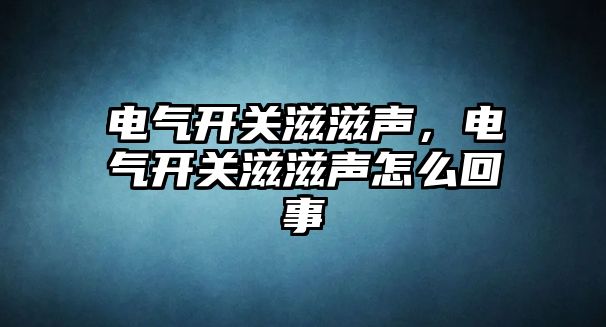 電氣開關滋滋聲，電氣開關滋滋聲怎么回事