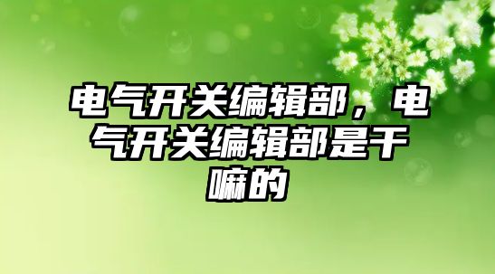 電氣開關編輯部，電氣開關編輯部是干嘛的