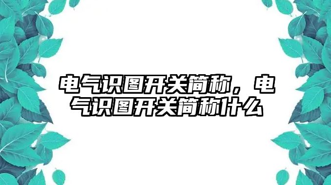 電氣識圖開關簡稱，電氣識圖開關簡稱什么