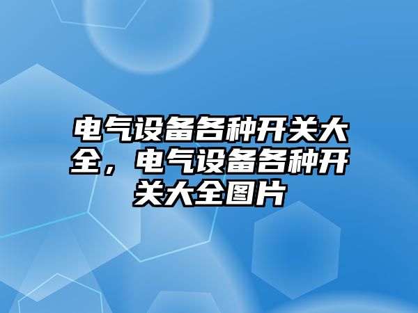 電氣設備各種開關大全，電氣設備各種開關大全圖片