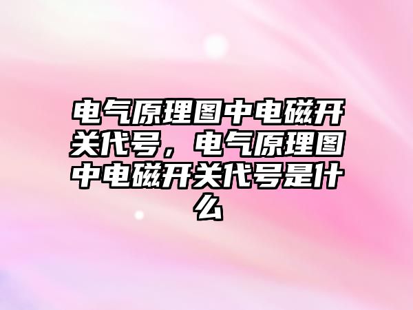 電氣原理圖中電磁開關代號，電氣原理圖中電磁開關代號是什么