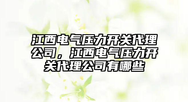 江西電氣壓力開關代理公司，江西電氣壓力開關代理公司有哪些