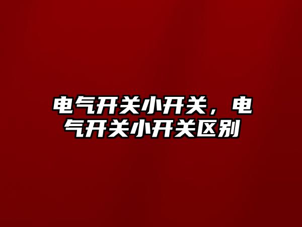 電氣開關小開關，電氣開關小開關區別