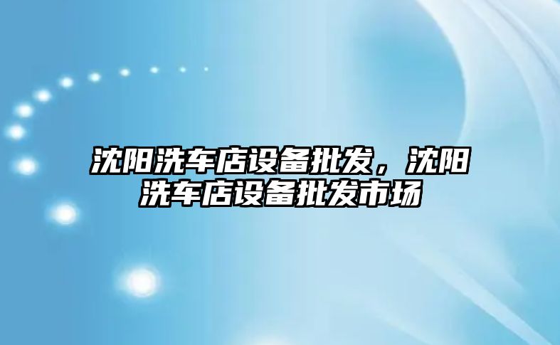 沈陽洗車店設備批發，沈陽洗車店設備批發市場