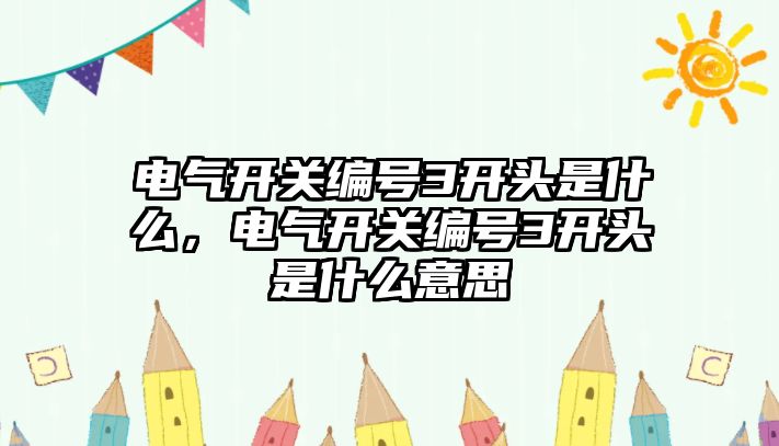 電氣開關編號3開頭是什么，電氣開關編號3開頭是什么意思