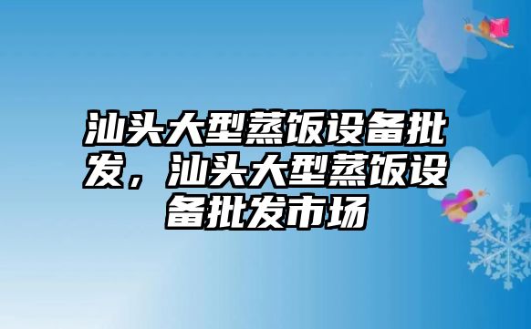 汕頭大型蒸飯設備批發，汕頭大型蒸飯設備批發市場