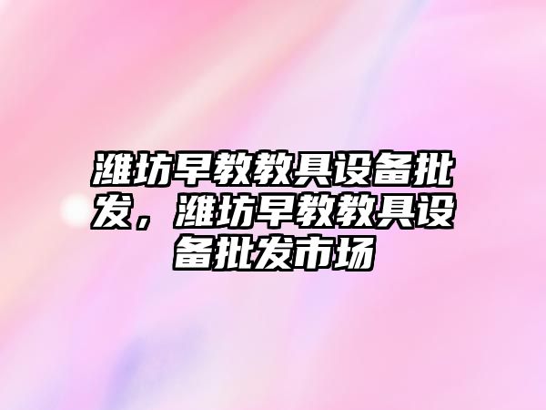 濰坊早教教具設備批發，濰坊早教教具設備批發市場