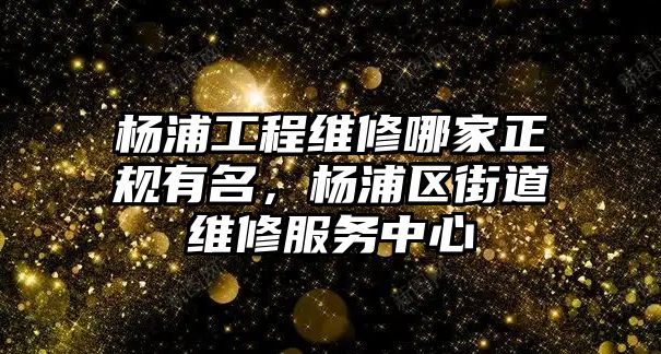 楊浦工程維修哪家正規有名，楊浦區街道維修服務中心