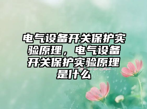 電氣設備開關保護實驗原理，電氣設備開關保護實驗原理是什么