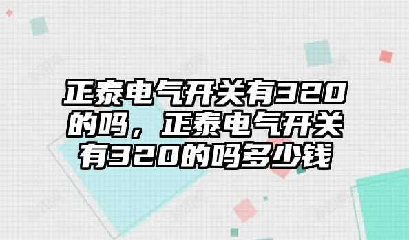 正泰電氣開關有320的嗎，正泰電氣開關有320的嗎多少錢