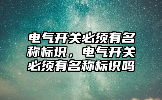 電氣開關必須有名稱標識，電氣開關必須有名稱標識嗎