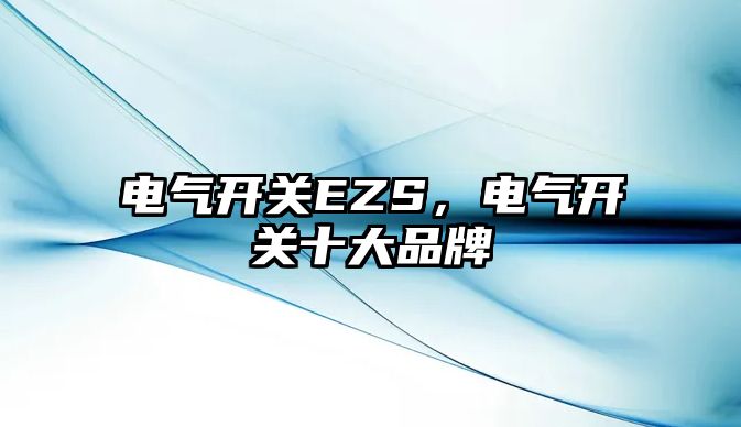 電氣開關EZS，電氣開關十大品牌