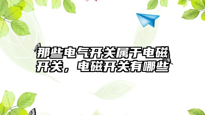 那些電氣開關屬于電磁開關，電磁開關有哪些