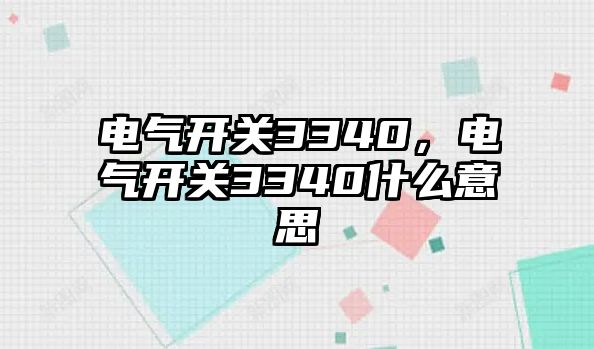 電氣開關3340，電氣開關3340什么意思