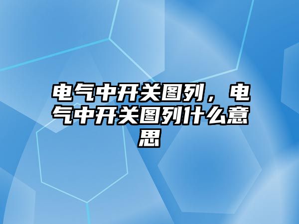 電氣中開關圖列，電氣中開關圖列什么意思