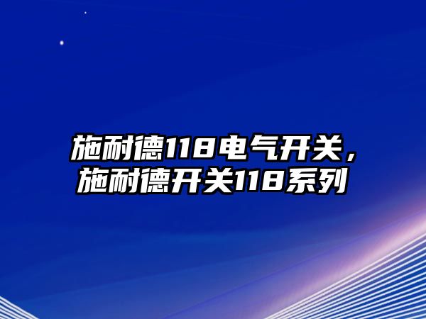 施耐德118電氣開關，施耐德開關118系列