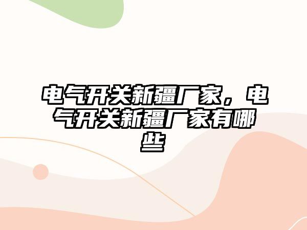 電氣開關新疆廠家，電氣開關新疆廠家有哪些