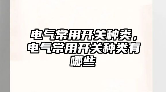 電氣常用開關種類，電氣常用開關種類有哪些