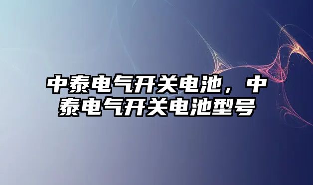 中泰電氣開關電池，中泰電氣開關電池型號