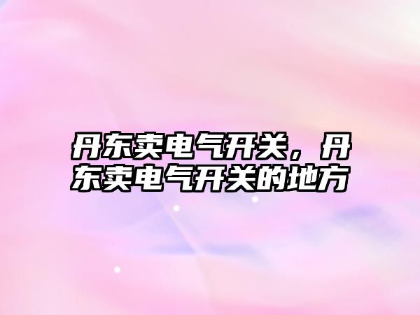 丹東賣電氣開關，丹東賣電氣開關的地方