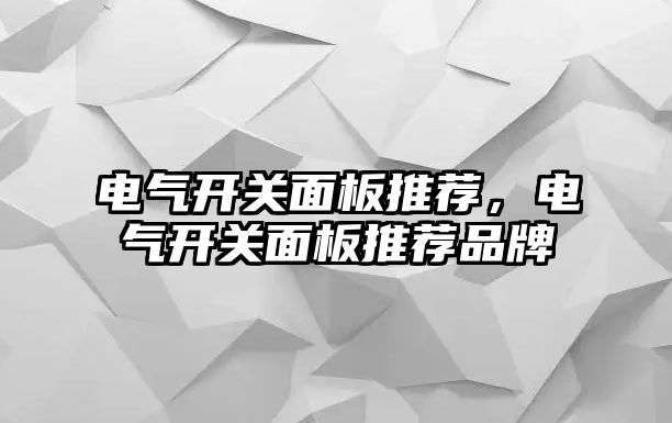 電氣開關面板推薦，電氣開關面板推薦品牌