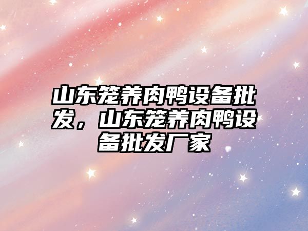 山東籠養肉鴨設備批發，山東籠養肉鴨設備批發廠家