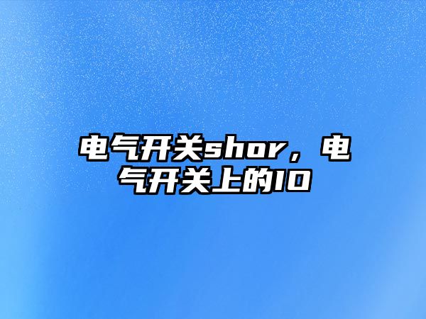 電氣開關shor，電氣開關上的IO