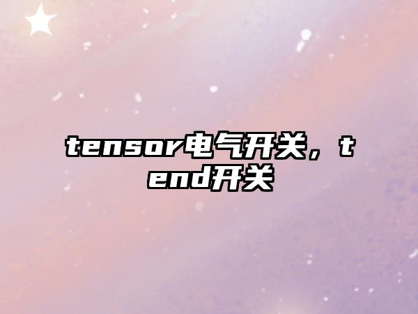 tensor電氣開關，tend開關