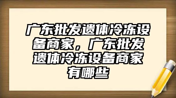 廣東批發遺體冷凍設備商家，廣東批發遺體冷凍設備商家有哪些