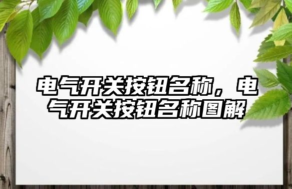 電氣開關按鈕名稱，電氣開關按鈕名稱圖解