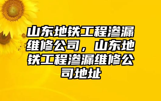 山東地鐵工程滲漏維修公司，山東地鐵工程滲漏維修公司地址