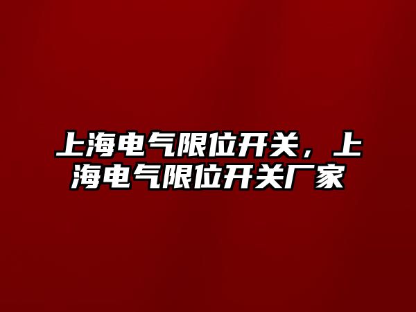 上海電氣限位開關，上海電氣限位開關廠家