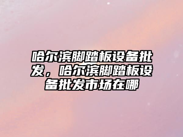 哈爾濱腳踏板設備批發，哈爾濱腳踏板設備批發市場在哪