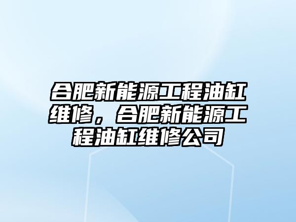 合肥新能源工程油缸維修，合肥新能源工程油缸維修公司