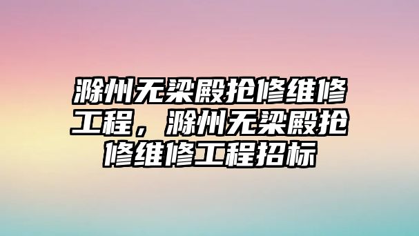 滁州無梁殿搶修維修工程，滁州無梁殿搶修維修工程招標