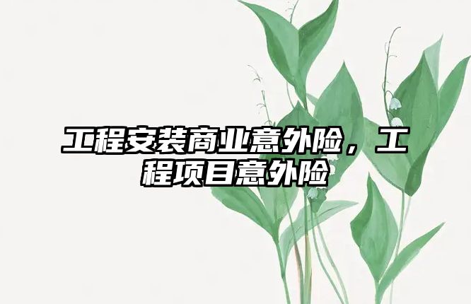 工程安裝商業意外險，工程項目意外險